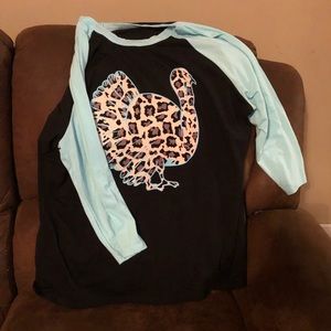 Brand new Cute leopard print  turkey shirt